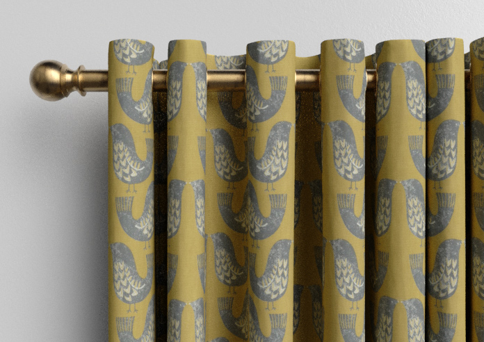 Scandi Birds, Mustard - Made to Measure Curtains - Image 12